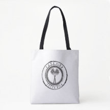 Costa Rica Beach Pura Vida Palm Tree Black Tote