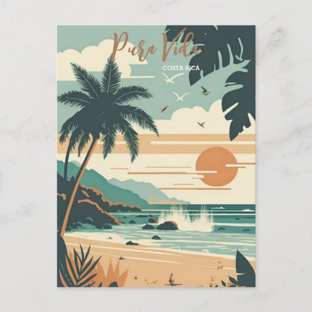Costa Rica Beach Pura Vida  Postcard (Front)