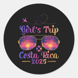 Costa Rica Beach Summer Sungl Girls Trip 2025 Classic Round Sticker