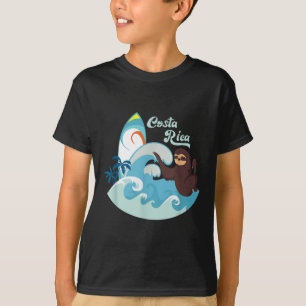 Costa Rica Beach Vacation Surf Sloth Souvenir T-Shirt
