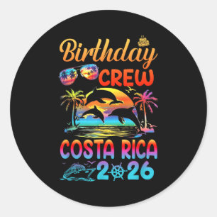Costa Rica Birthday Trip Vacation 2026 Matching Gr Classic Round Sticker
