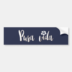 Costa Rica Blue Pura Vida Beach Bumper Sticker
