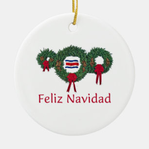 Costa Rica Christmas 2 Ceramic Ornament