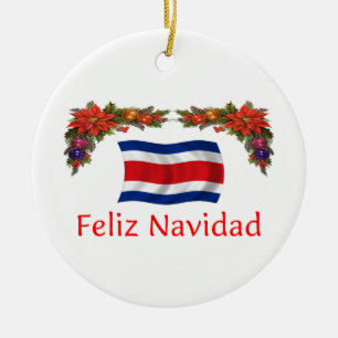Costa Rica Christmas Ceramic Ornament