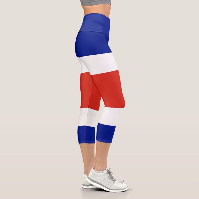Costa Rica Civil Flag Capri Leggings (Right)
