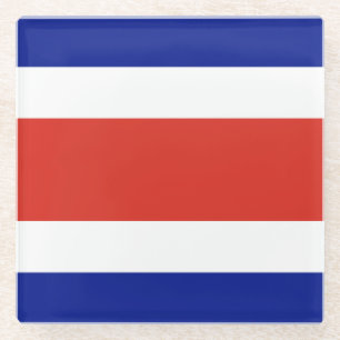 Costa Rica Civil Flag Glass Coaster