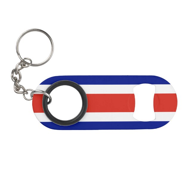 Costa Rica Civil Flag Keychain Bottle Opener (Front (Horizontal))