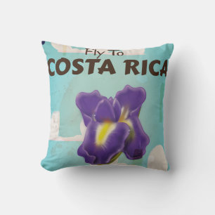 Costa Rica Classic vintage travel poster Throw Pillow
