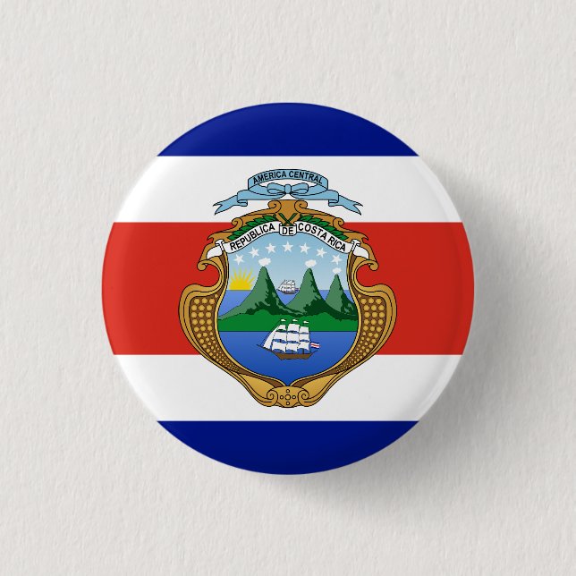 Costa Rica (coat of arms/ flag) 1 Inch Round Button (Front)