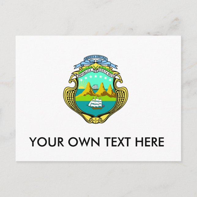 Costa Rica Coat of Arms Postcard (Front)