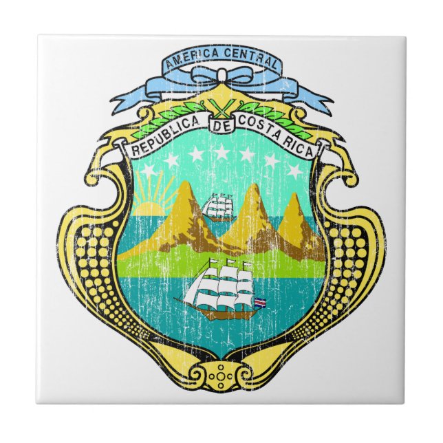 Costa Rica Coat Of Arms Tile (Front)