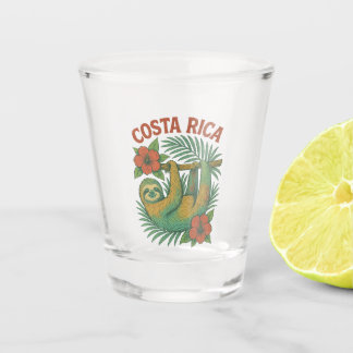 Costa Rica Colourful Tropical Sloth Shot Glass