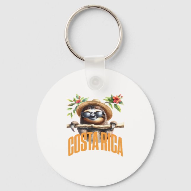 Costa Rica cool sloth Classic T-Shirt Keychain (Front)