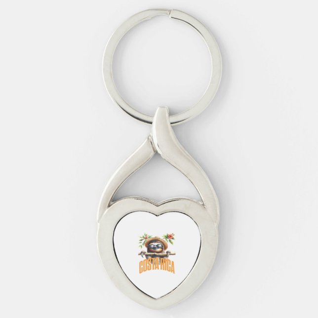 Costa Rica cool sloth Classic T-Shirt Keychain (Front)