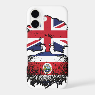 Costa Rica Costa Rican British UK Tree Roots Flag