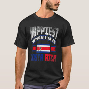 Costa Rica Costa Rican Flag Happiest When Im In Co T-Shirt