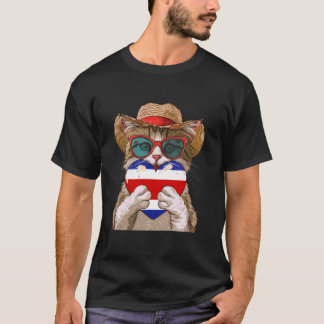 Costa Rica Costa Rican Flag Heart Cat Costa Rican  T-Shirt