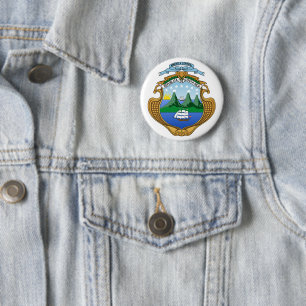 Costa Rica country coat arms symbol emblem flag 2 Inch Round Button