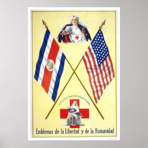 Costa Rica - Emblems of Liberty and Humanity Poster