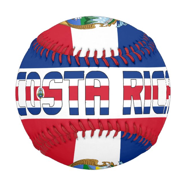 Costa Rica Flag and Coat of Arms Patriotic Baseball (Front)