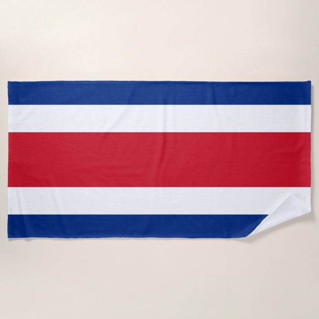Costa Rica flag Beach Towel (Front)