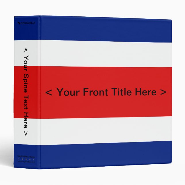 Costa Rica Flag Binder (Front/Spine)