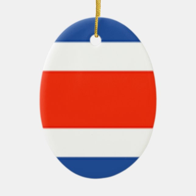 Costa Rica Flag Ceramic Ornament (Front)