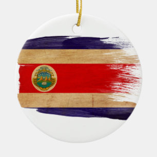 Costa Rica Flag Ceramic Ornament