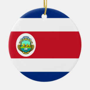 Costa Rica Flag Ceramic Ornament