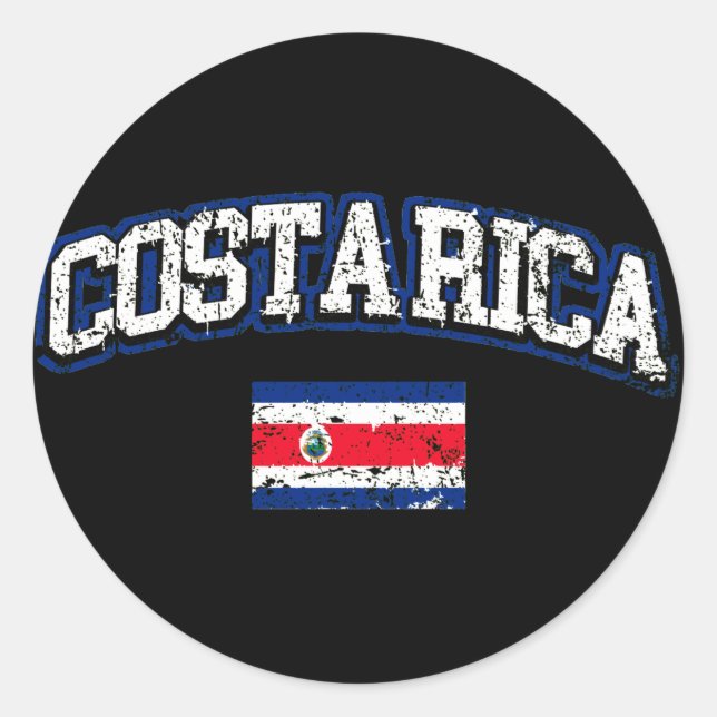 Costa Rica Flag Classic Round Sticker (Front)