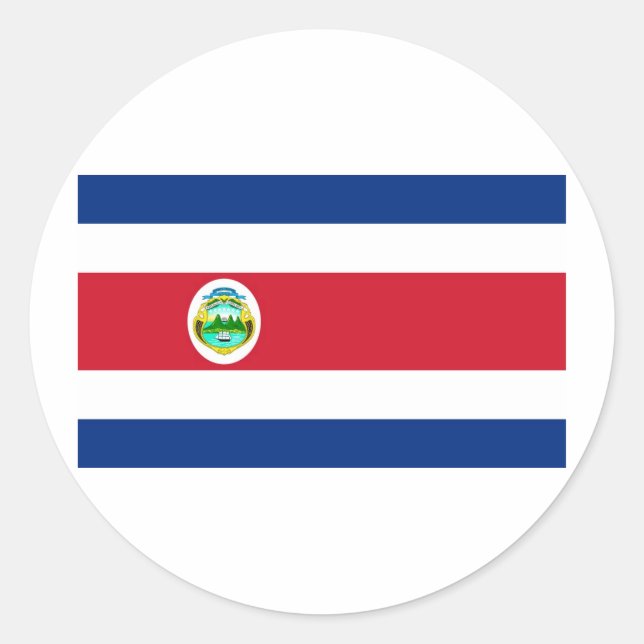 Costa Rica Flag Classic Round Sticker (Front)