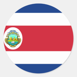 Costa Rica Flag CR Classic Round Sticker