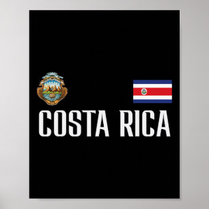 Costa Rica Flag Football Soccer Fan Men Women Kids Poster
