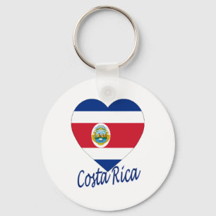 Costa Rica Flag Heart Keychain