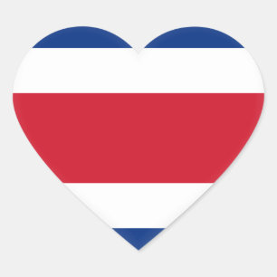Costa Rica Flag Heart Sticker