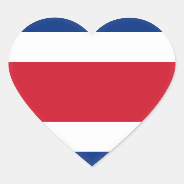 Costa Rica Flag Heart Sticker (Front)