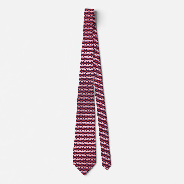 Costa Rica Flag Hearts Tie (Front)