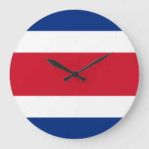 Costa Rica Flag Large Clock