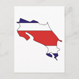Costa Rica flag map Postcard