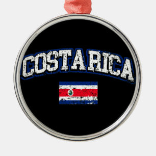 Costa Rica Flag Metal Ornament
