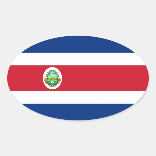 Costa Rica Flag Oval Sticker (Front)