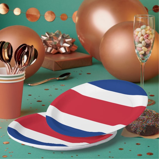Costa Rica flag Paper Plate (Multi)