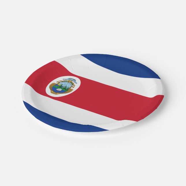 Costa Rica flag   Paper Plate (Angled)