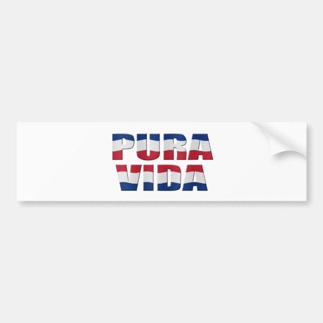 Costa Rica flag "Pura Vida" Bumper Sticker (Front)