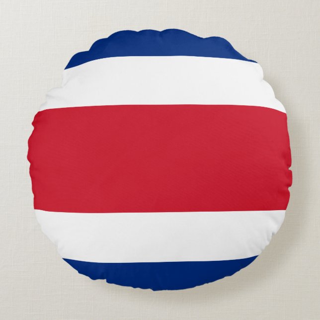 Costa Rica Flag Round Pillow (Front)
