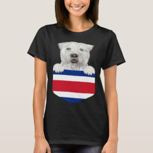 Costa Rica Flag Soft Coated Wheaten Terrier Dog In T-Shirt