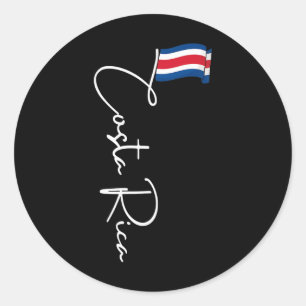 Costa Rica Flag Vacation Tropical Pura Vida Costa  Classic Round Sticker