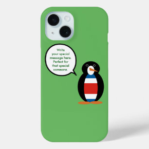 Costa Rica Flag Wildlife Penguin Personalized Gift iPhone 15 Case