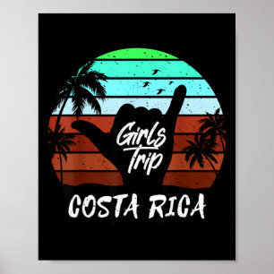 Costa rica girls trip matching vacation poster