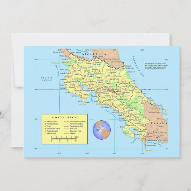 COSTA RICA Grande carte postale 5x7 (Devant)